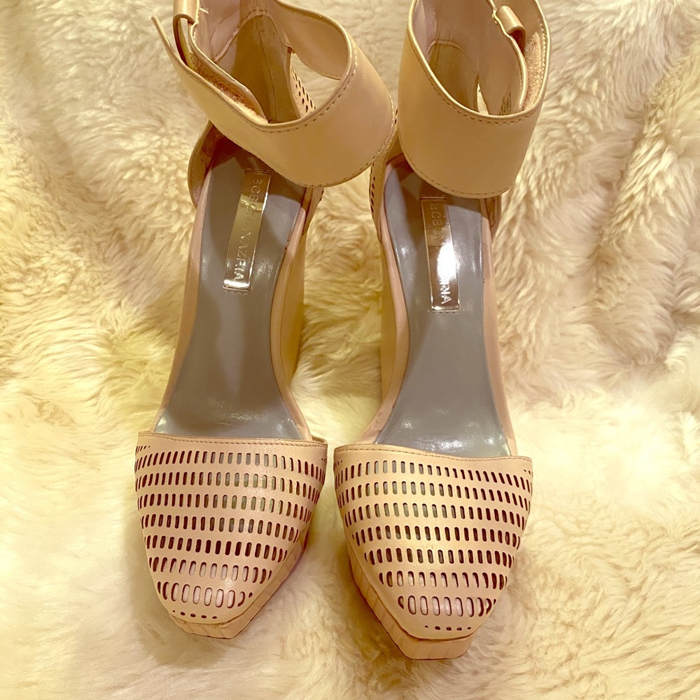 BCBGMAXAZRIA Austin Ankle Strap Wedge Sandals